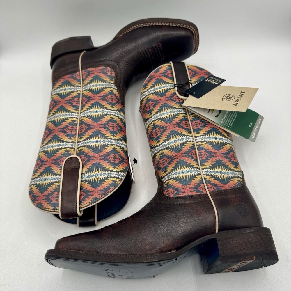 Ariat Pendleton Circuit Savanna Boot Women's Size 6 B Crackle Cafe Brown Leather - Picture 11 of 16